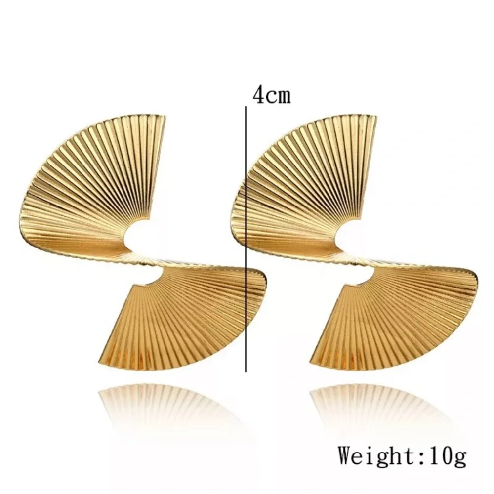 Gold Plated Big Twisted Earrings - Picture 4 of 5